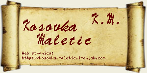 Kosovka Maletić vizit kartica